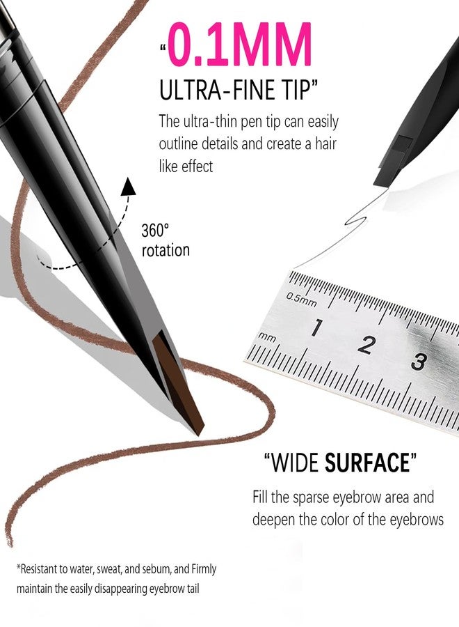 MAVENI Browcharm Microblading Eyebrow Pencil for Women,0.1mm Ultra-Fine Mechanical Pencil,Draws Tiny Brow Hairs and Fills in Sparse Areas and Gaps,Makeup Brow Definer Waterproof (mini 05 Deep Brown) - Image 3